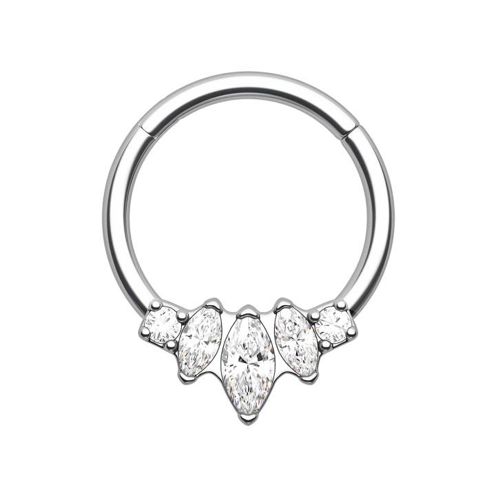 Daith Piercing Jewelry Septum Clicker Earring Nose Hoop - Silver / 16G / 10 mm