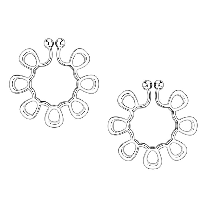 Nipple Jewelry Fetish Clamps Fake Piercing Weights - Silver