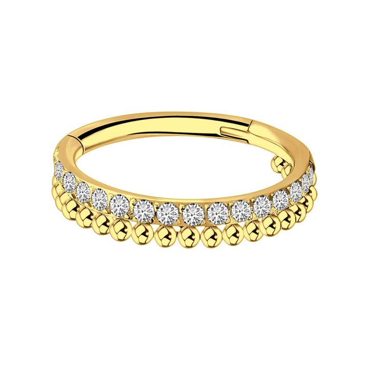 Conch Piercing Helix Earring Nostril Jewelry Ear Clicker Nose Hoop - Gold / 16G / 10 mm