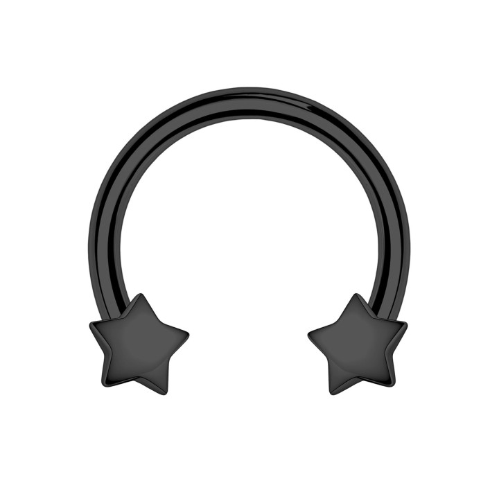 Circular Barbell Jewelry Horseshoe Piercing Eyebrow Daith Hoop - Black / 16G / 10 mm