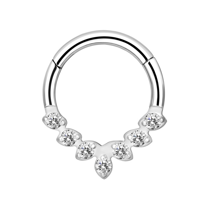 Piercing Hoop Nose Ring Septum Daith Earring Jewelry - Silver / 16G / 08 mm