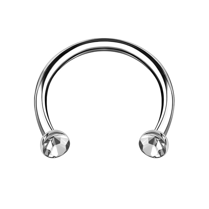 Horseshoe Jewelry Daith Hoop Circular Barbell Piercing Rook Earring Conch Ring - Clear / 16G / 10 mm