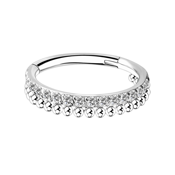 Rook Hoop Cartilage Earring Nostril Jewelry Piercing Ring Tragus Clicker - Silver / 16G / 08 mm