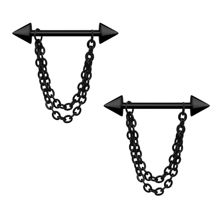 Piercing Bar BDSM Erotic Breast Nipple Jewelry - Black