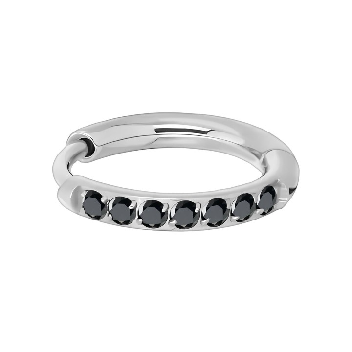 Nostril Jewelry Conch Hoop Nose Piercing Helix Cartilage Clicker - Silver / 18G / 10 mm