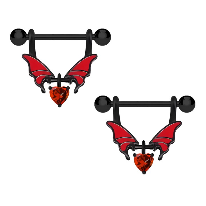 Piercing Bar Nipple Decor Straight Barbell BDSM Erotic - Black