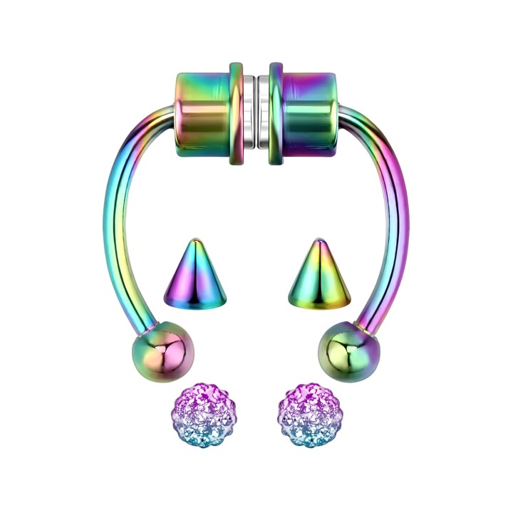 Fake Hugger Decoration Faux Nose Piercing Fashion - Rainbow