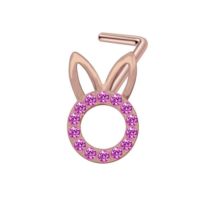 18G Small Nose Stud with CZ Screw L-Post Ring Jewelry Dainity - Rose