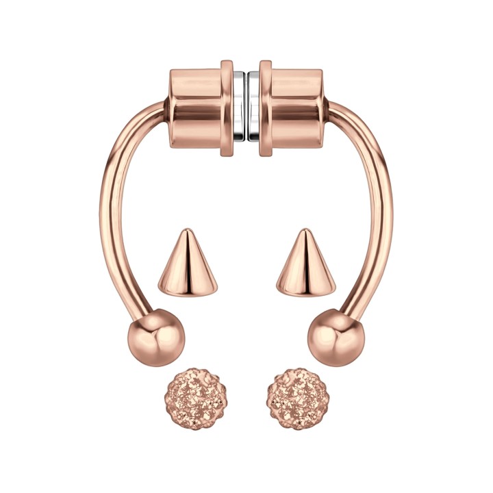 Fake Piercing Temporary Faux Cuff Clip-On Nose Jewelry - Rose Gold