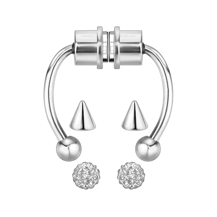 Nose Faux Piercing Hugger Non-Piercing Decoration - Silver