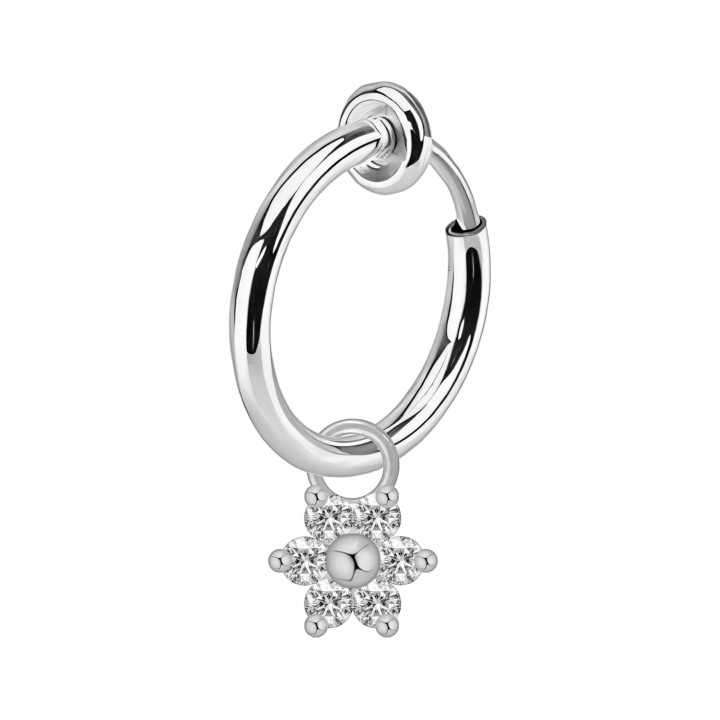 Non-Piercing Hugger Faux Nose Cuff Jewelry - Style1 / Silver