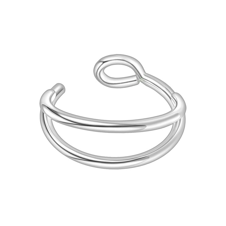 Faux Septum Clip-On Nose Decoration Non-Piercing Piercing - Silver