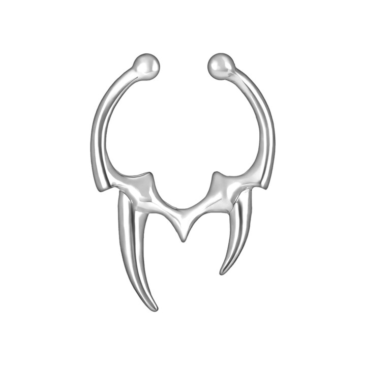 Fake Nose Jewelry Fashion Piercing Clip-On Hugger - Silver