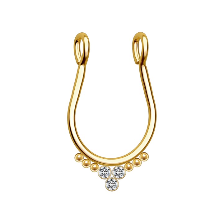 No Piercing Jewelry Fake Nose Clip-On Ring Decoration Hugger - Style1 / Gold