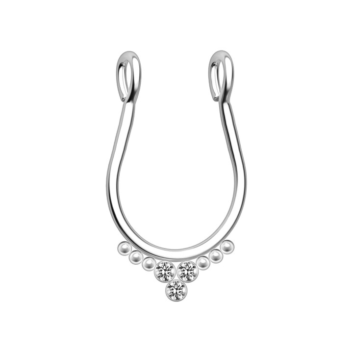 Faux Nose Piercing Non Temporary Fashion - Style1 / Silver