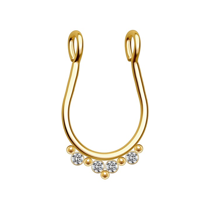 No Piercing Jewelry Nose Decoration Faux Cuff Temporary - Style2 / Gold