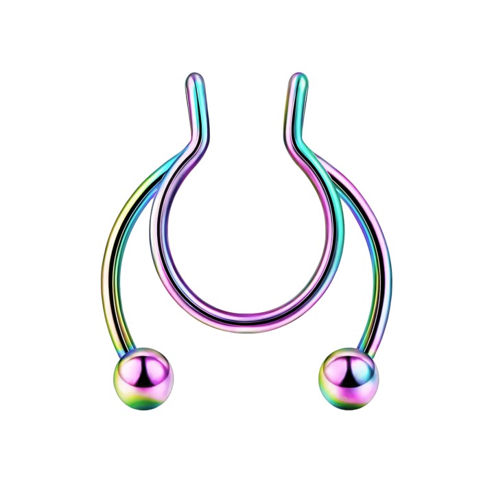 Faux Nose Piercing Hugger Decoration Jewelry - Rainbow