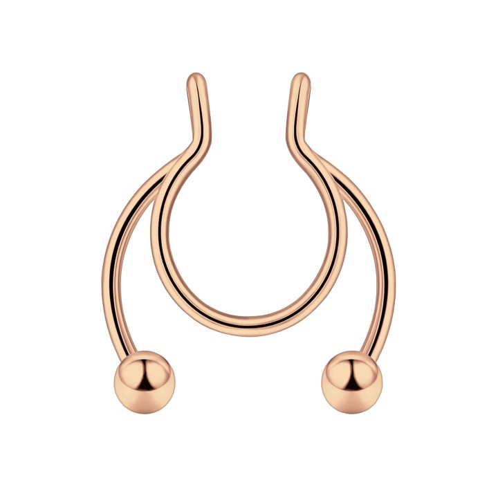 No Piercing Clip-On Nose Ring Fashion Temporary Cuff - Rose Gold