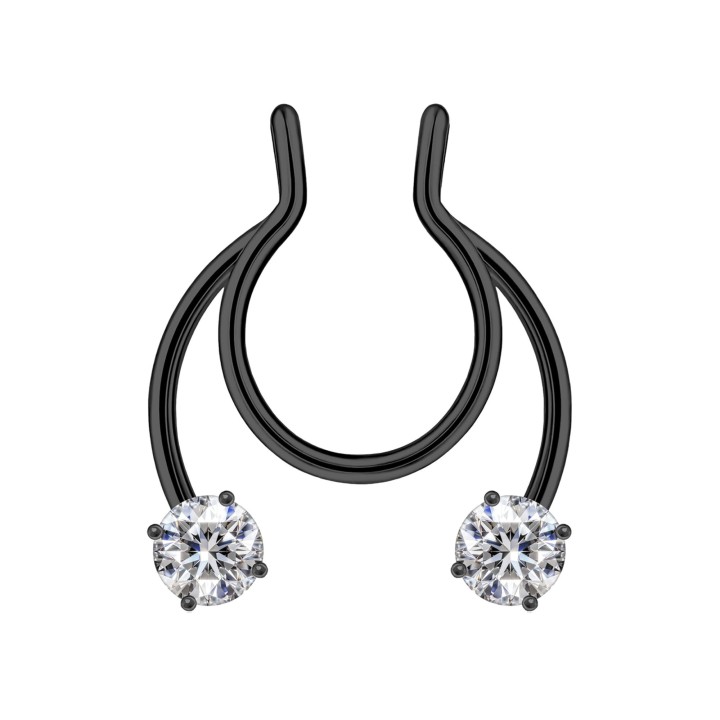 Non-Piercing Hugger Temporary Nose Fashion - Black