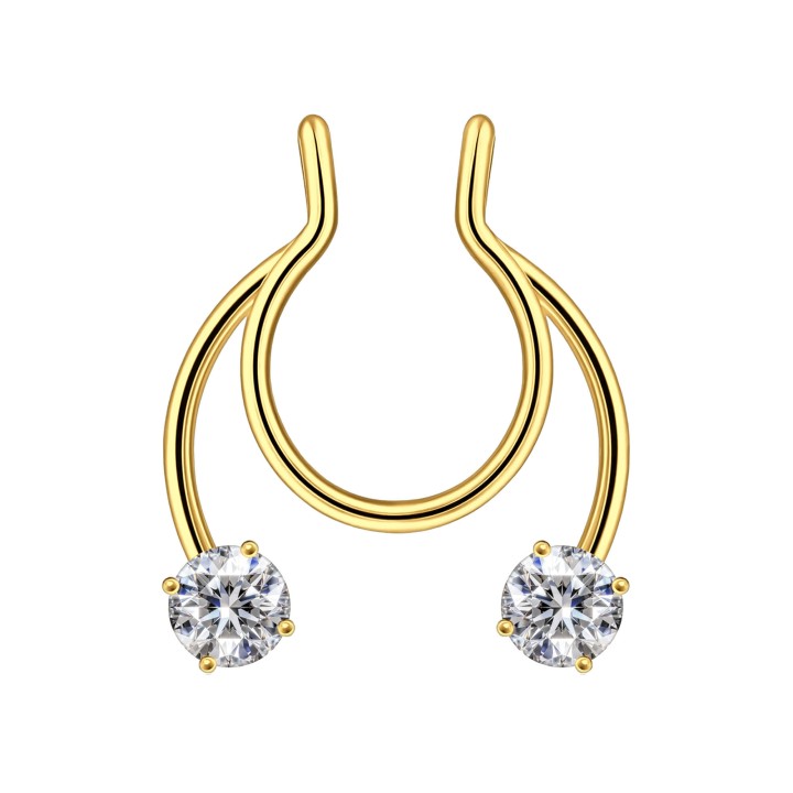 Faux Nose Clip-On Jewelry No Piercing Decoration - Gold