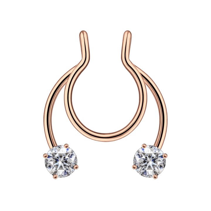 Clip-On Jewelry Faux Nose Fashion Ring - Rose Gold