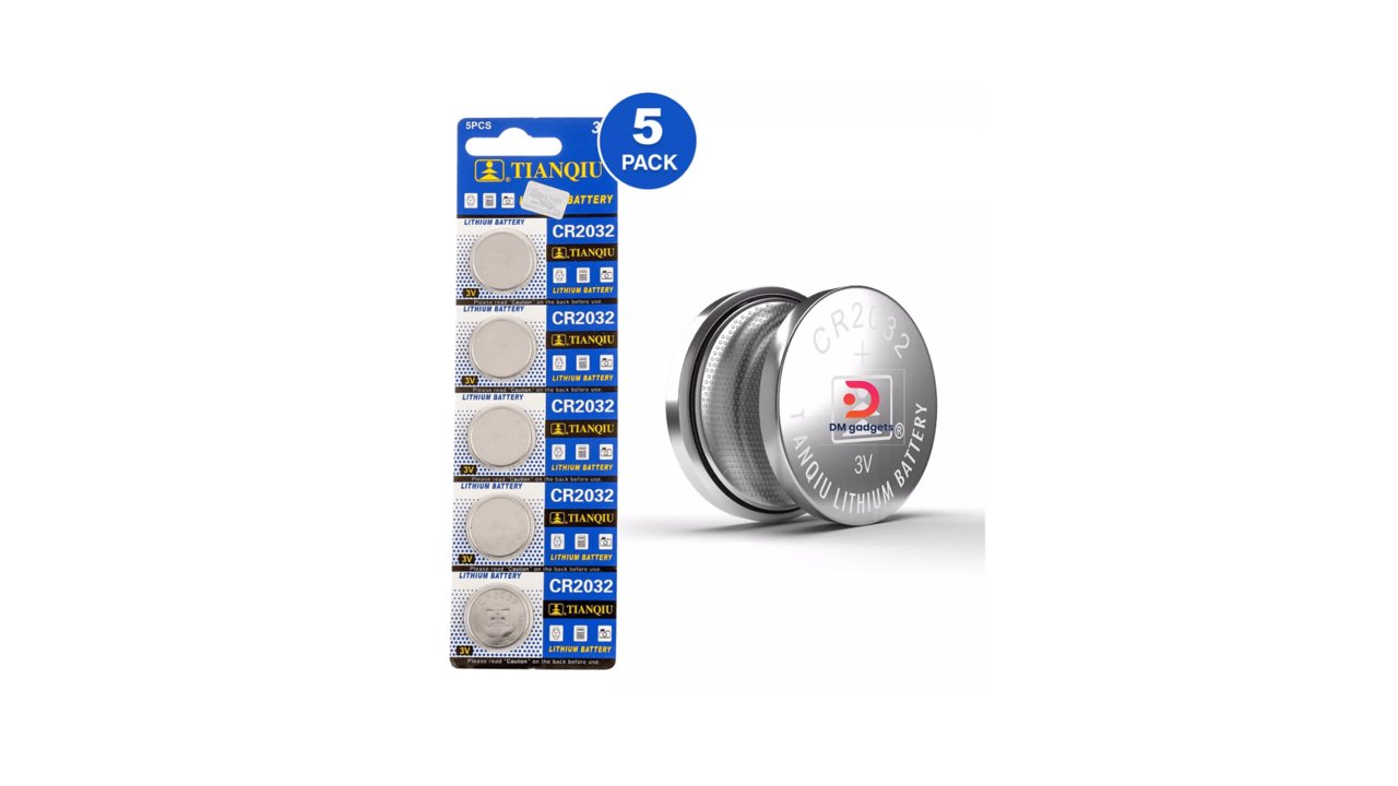 CR2032 3V Super lithium high energy button battery Set of 5