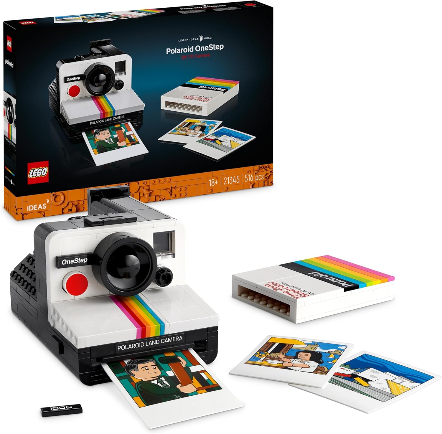 LEGO IDEAS POLAROID ONESTEP SX-70 CAMERA 21345 516PCS 18+
