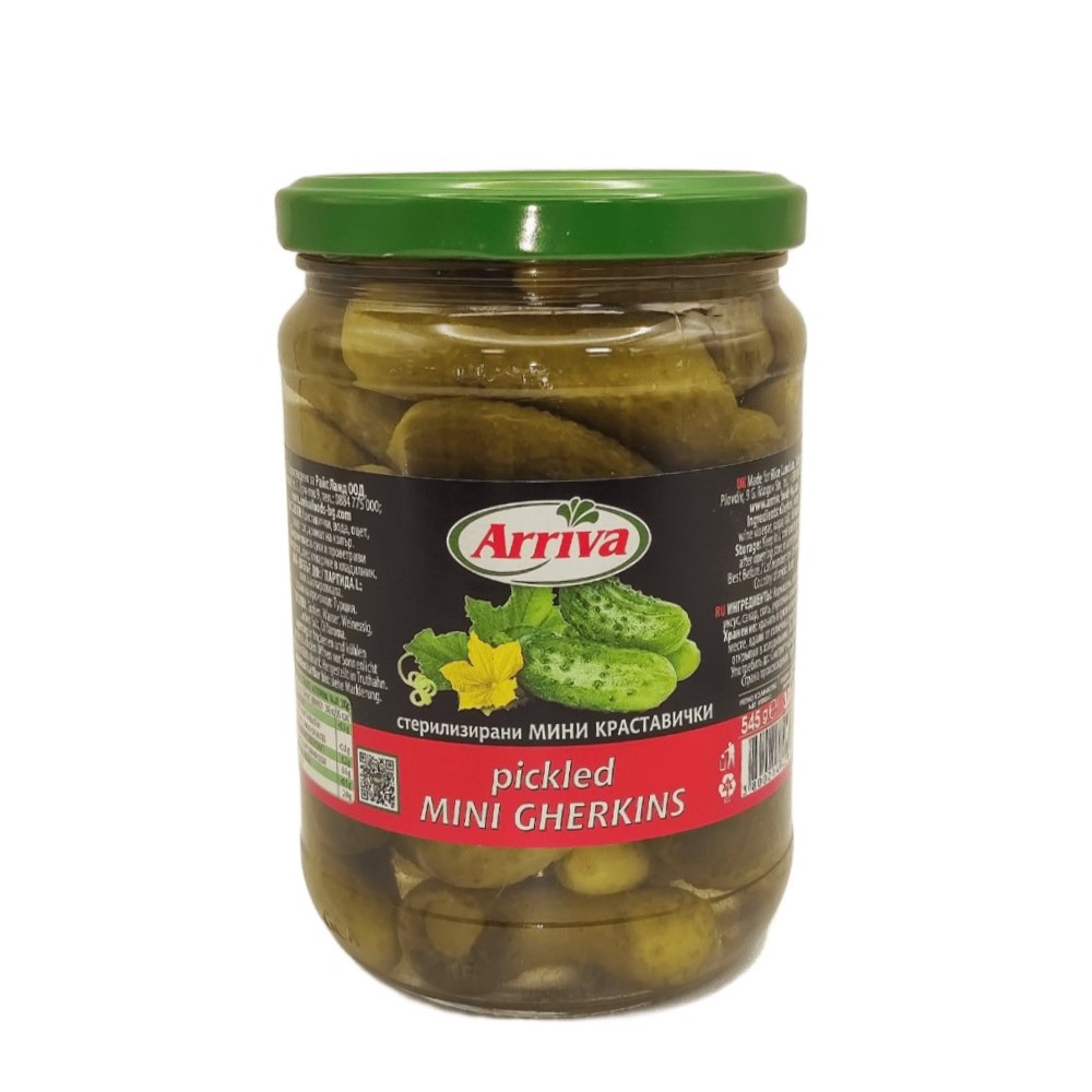 Mini Pickled Gherkins, 545 g, Arriva