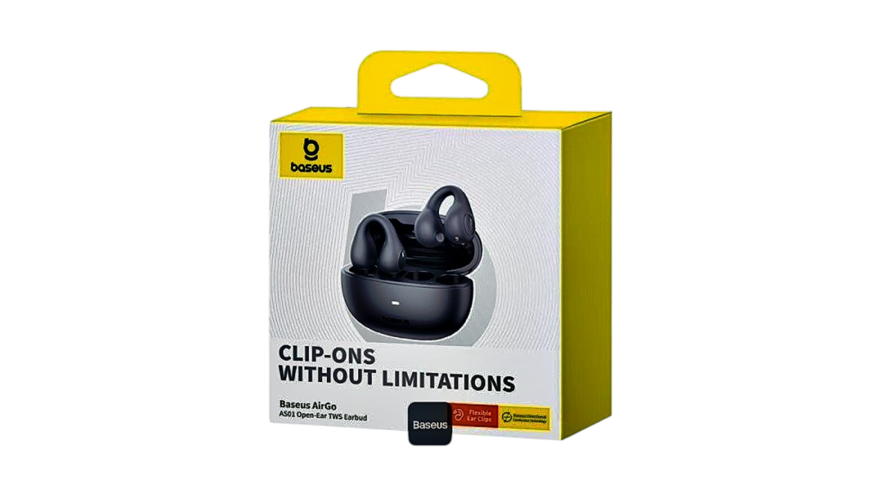 Baseus Headphones Open Ear AirGo 1 Ring Black Active Noise Cancelling