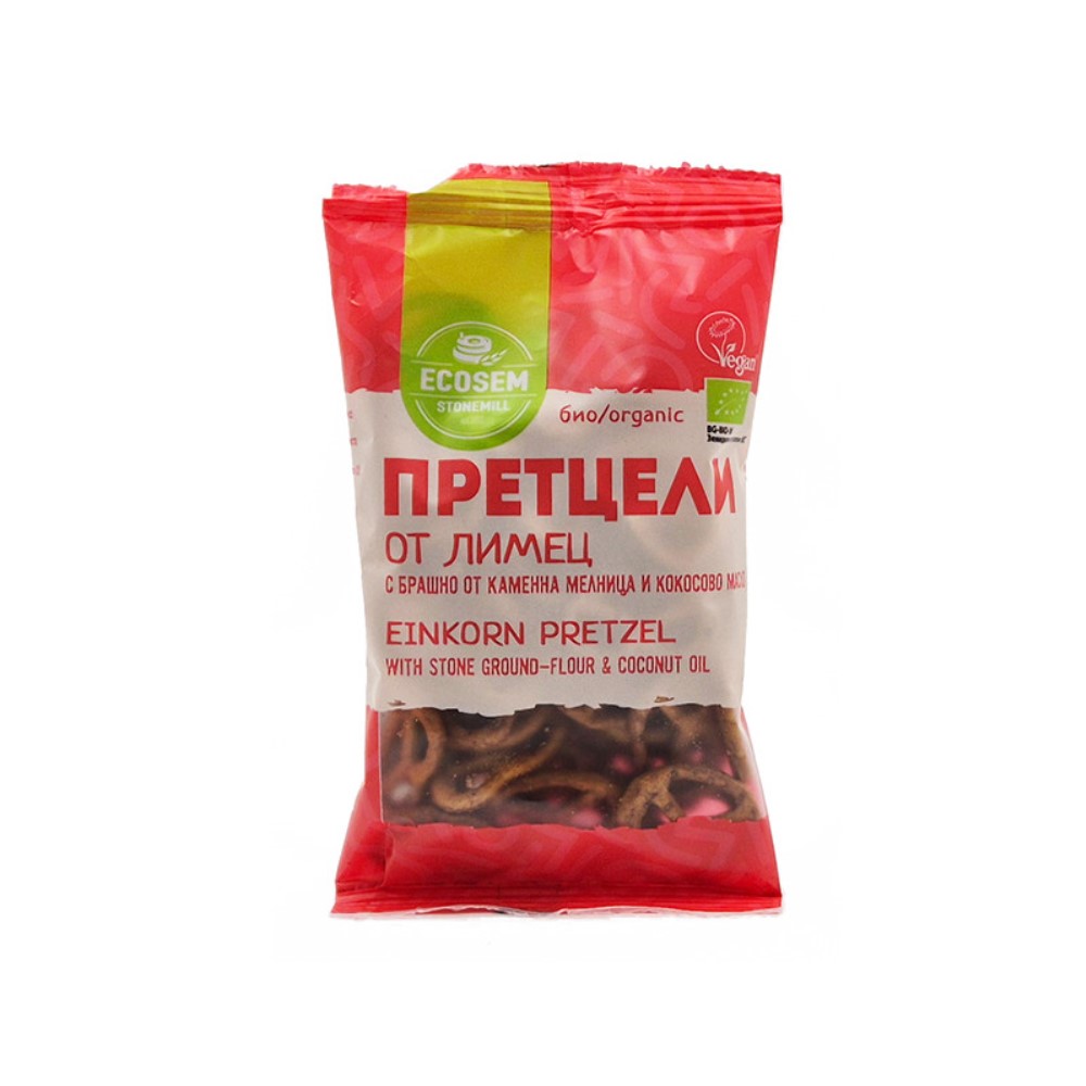 Organic Wholegrain Einkorn Pretzel, 50 g, EcoSem