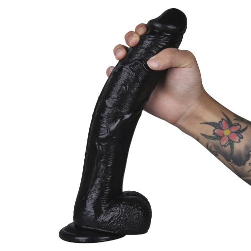 Bent PVC 12.4″ Realistic Dong Black