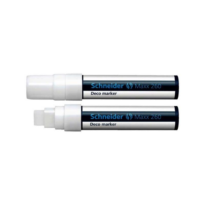 Schneider Chalk Marker Deco Maxx 260 White Chisel Tip 2-15Mm