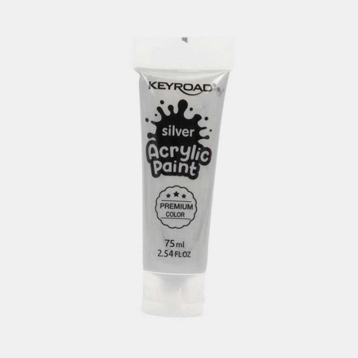Keyroad Acrylic Paint 75Ml Metallic Silver Color