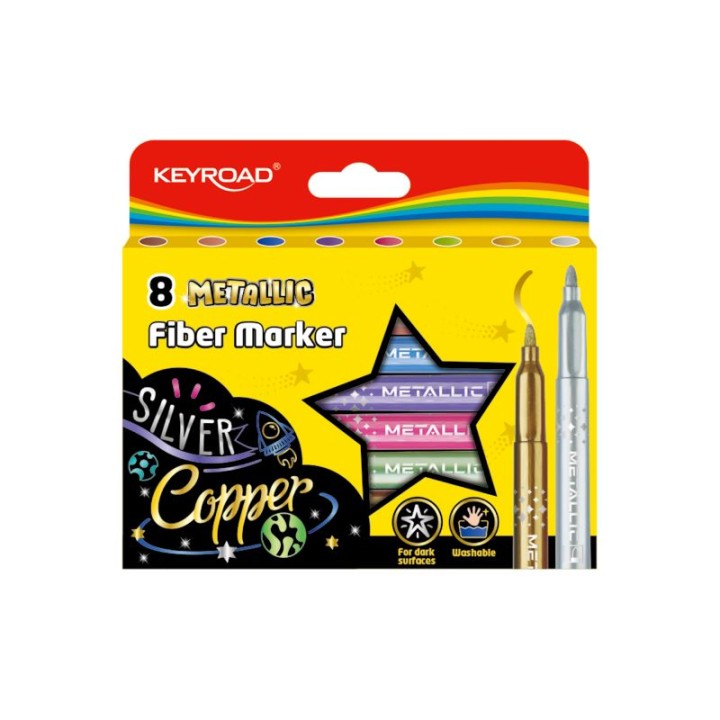 Keyroad Fiber Marker Metallic 8 Colours
