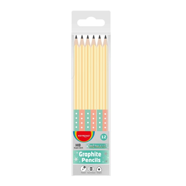 Keyroad Metallic Pencils Hb 12 Pack