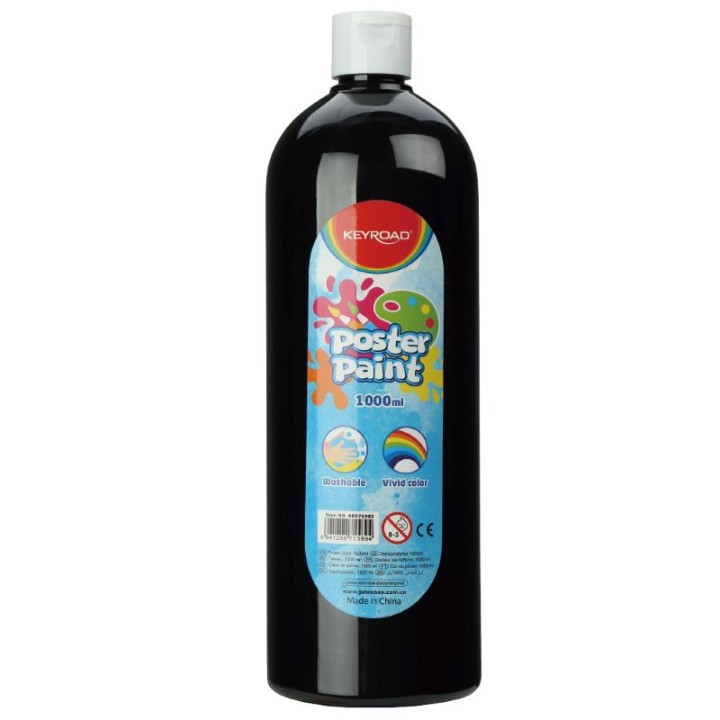 Keyroad Keyroad Poster Paint Dark Grey 1000 Ml Tempera