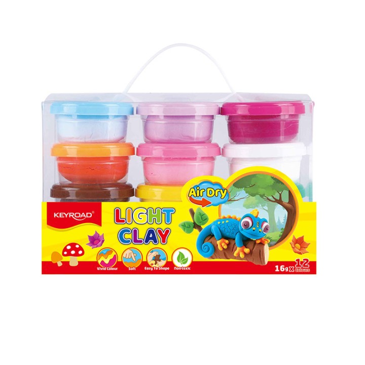 Keyroad Light Clay Set Of 12 Colours X16G