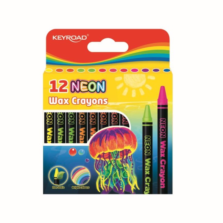 Keyroad Wax Crayon Neon 12Pcs