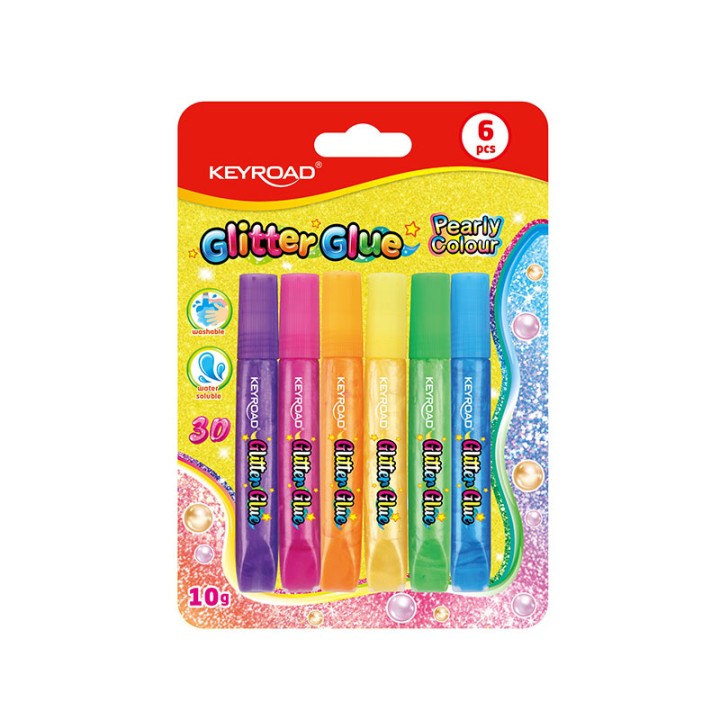 Keyroad Glitter Glue Pearly Colours Set Of 6*10G Keyroad