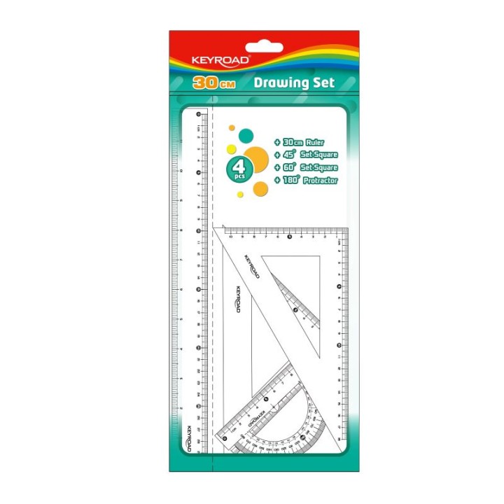 Keyroad Ruler Set 30Cm 4Pc