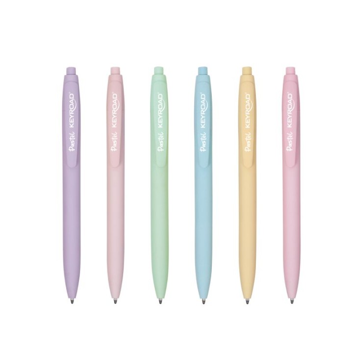 Keyroad Ball Point Pen Blue Ink Pastel Colours Body 1.0Mm
