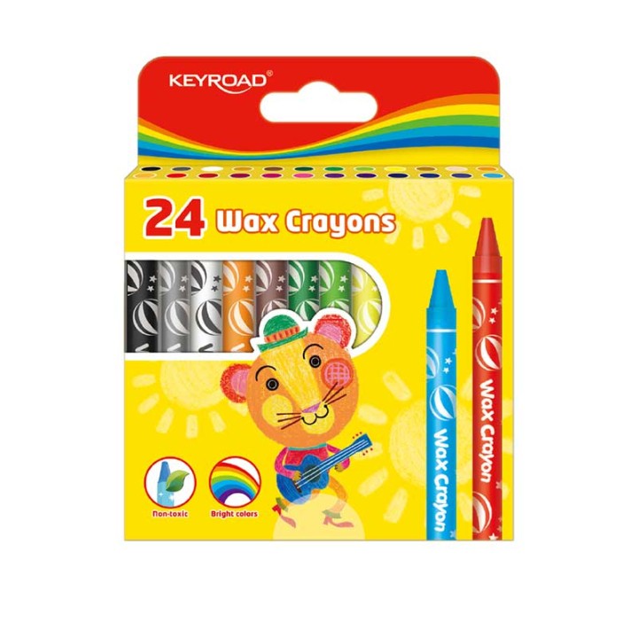 Keyroad Wax Crayons 8Mm 24Pcs