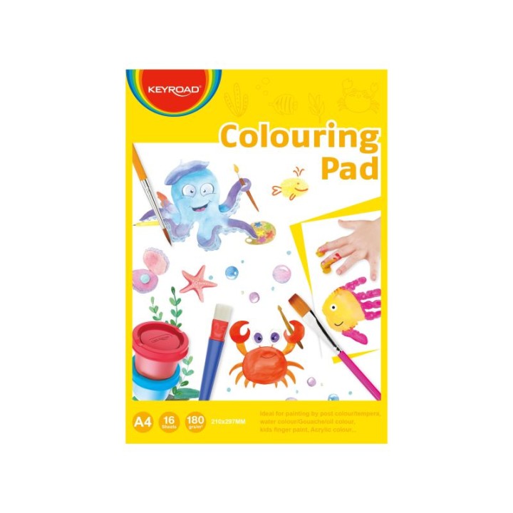 Keyroad Drawing Coloring Pad A4 180G 16 Sheets