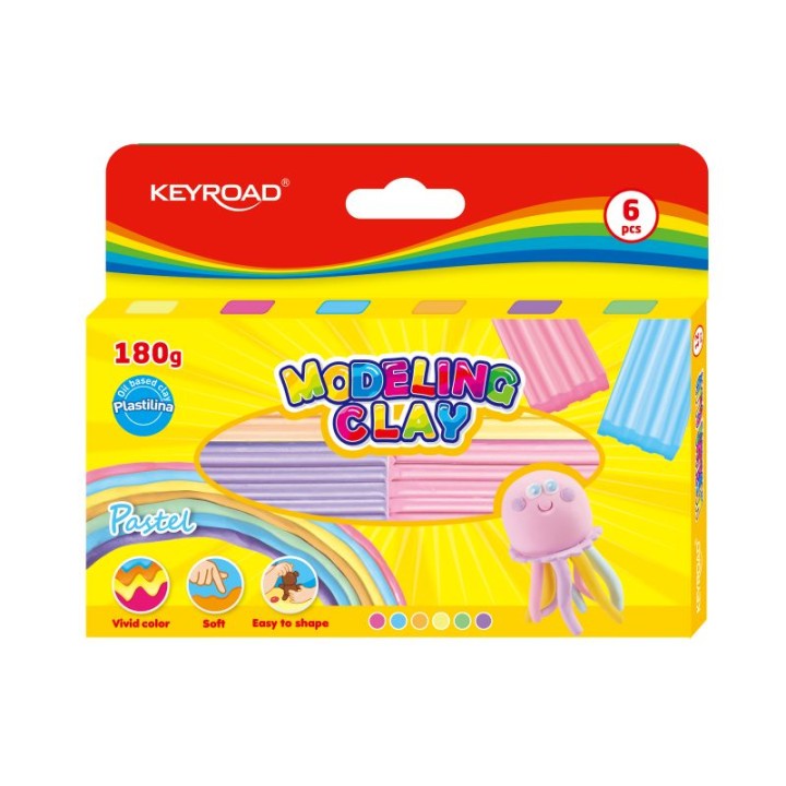 Keyroad Keyroad Modelling Clay Plasticine Pastel 6 Pieces Of 30 G