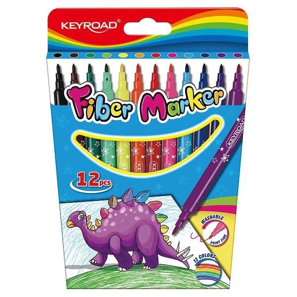 Keyroad Fiber Markers 12Pcs Color