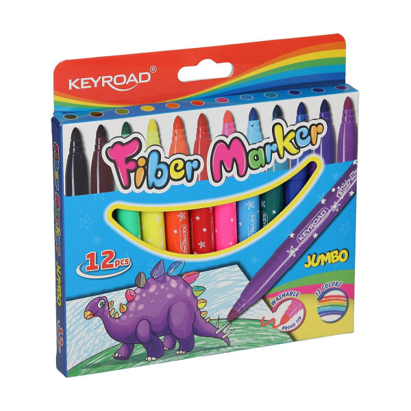 Keyroad Fiber Marker Jumbo 12Pcs
