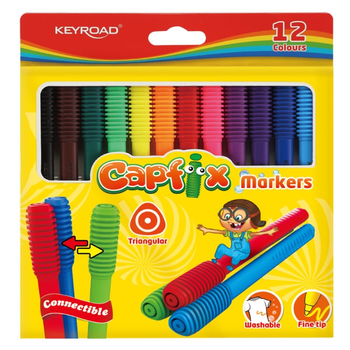 Keyroad Connectible Felt Tip Colored Markers 12P