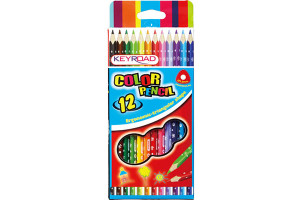 Keyroad Colouring Pencils Pack Of12 Triangle Long