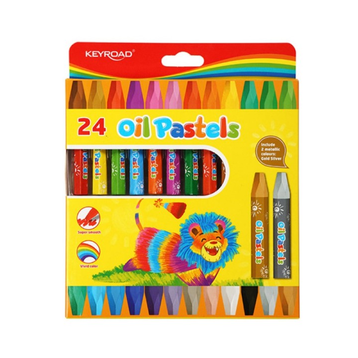 Keyroad Oil Pastel Box 24Pcs Incl.Gold&Silver