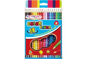 Keyroad 18 Triangle Wooden Colour Pencils Long